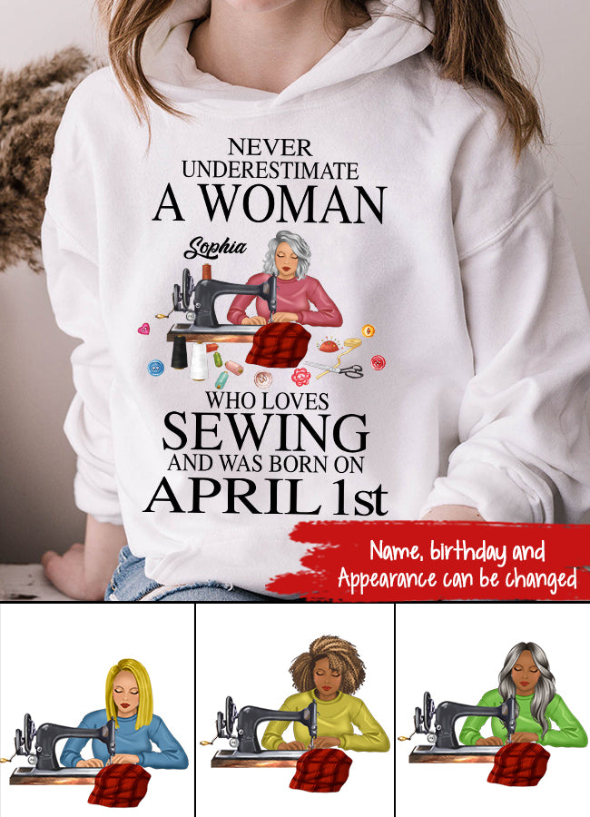 April Birthday Shirt, Custom Birthday Shirt, Queens Born In April, April Birthday Gifts, April Shirts For Woman, Sewing Lover Cotton Shirt For Women, April Birthday Gifts