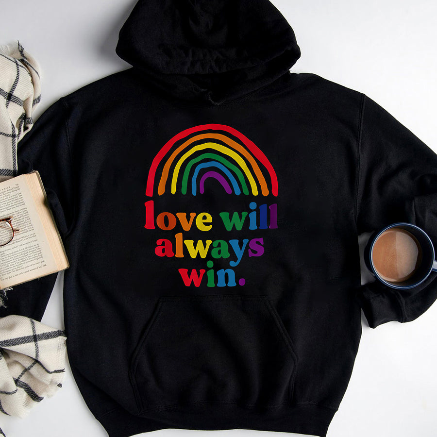 LGBT Shirts, Rainbow Pride Shirt, Love will always win Pride Rainbow LGBT quote fun T-Shirt