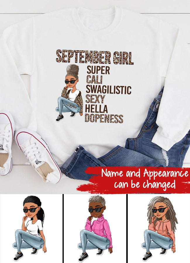 September Birthday Shirt, Custom Birthday Shirt, September Birthday Shirts For Woman, September Birthday Gifts, September Is My Birthday Month, Yep The Whole Month, Melanin Afro Woman Shirt, Black Girl Tee, Afro Queen Black Pride Gift