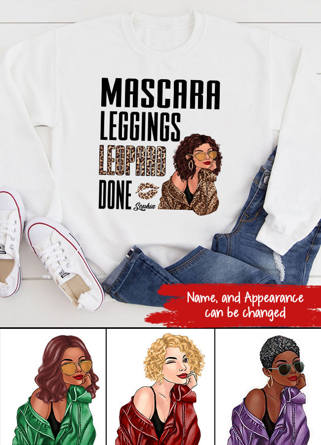 Custom Mothers Day Shirt, Mascara Leggings Leopard Done Mom Shirt, Mother&#39;s Day T Shirt, Mom Life Mother&#39;s Day Tee Shirts, Funny Mothers Day Shirts, Mother Day Gift
