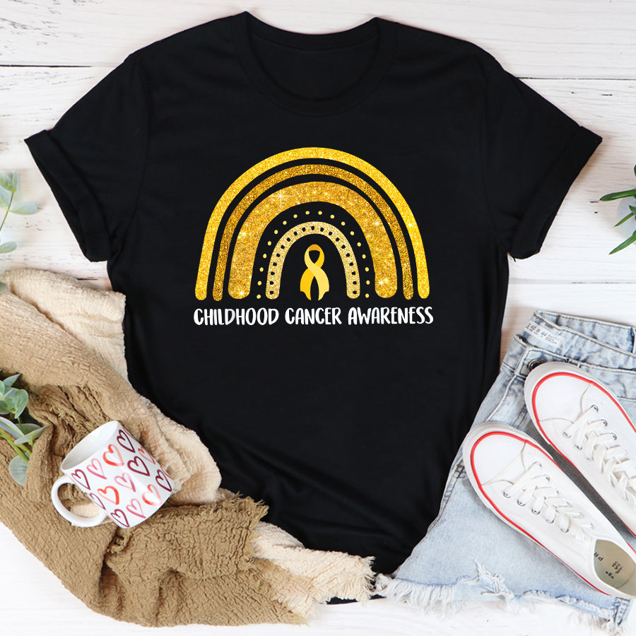Childhood Cancer Awareness Shirt Ph Rainbow Ribbon Childhood Cancer Awareness Costume T-Shirt