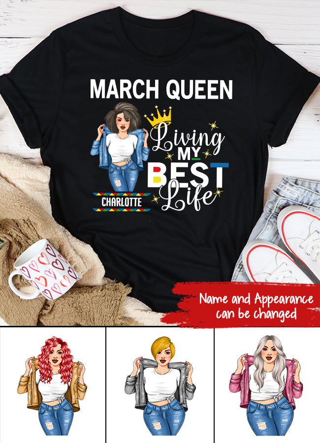 March Birthday Shirt, Custom Birthday Shirt, Queens Born In March, March Birthday Gifts, March shirts for Woman