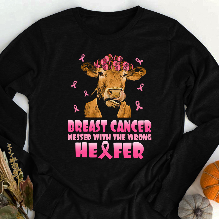 Breast Cancer Awareness Shirts Breast Cancer Messed With The Wrong Heifer