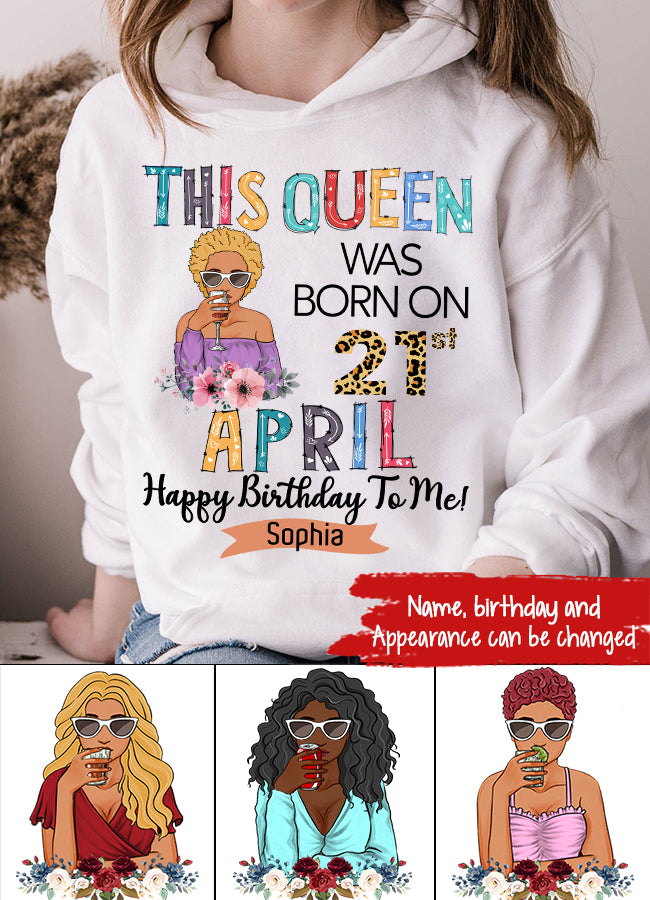 April Birthday Shirt, Custom Birthday Shirt, Queens Born In April, April Birthday Gifts, April shirts for Woman