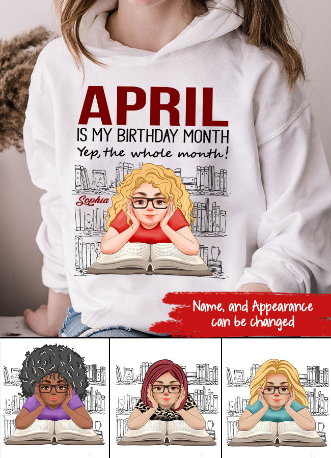 April Birthday Shirt, Custom Birthday Shirt, Queens Born In April, April Birthday Shirts For Woman, Books T Shirt, Book Lover Shirt, Reading Gifts