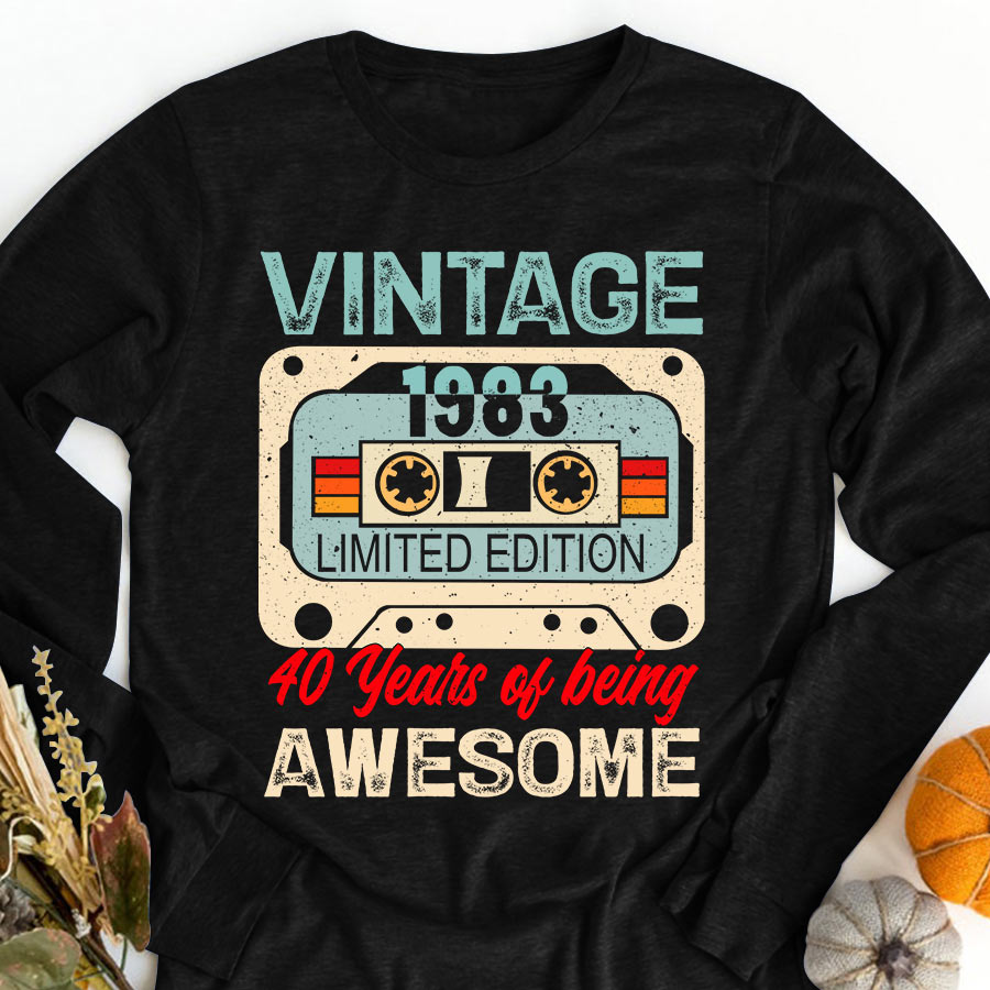 Vintage 1983 Shirt, 40th Birthday Shirt, Gifts For 40 Years Old, 40 And Fabulous Shirt, Turning 40 And Fabulous Birthday Cotton Shirt
