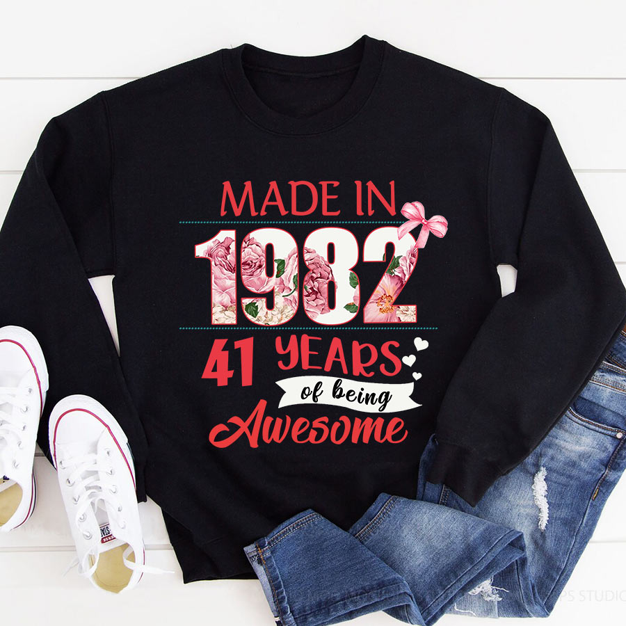41st birthday gifts ideas 41st birthday shirt for her back in 1982 turning 41 shirts 41st birthday t shirts for woman