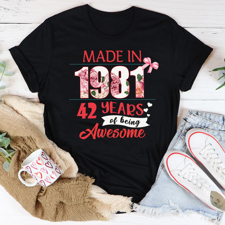 42nd birthday gifts ideas 42nd birthday shirt for her back in 1981 turning 42 shirts 42nd birthday t shirts for woman