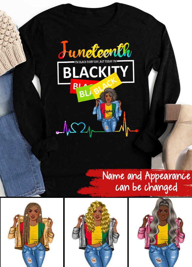 Juneteenth Shirt, Custom Juneteenth Shirt, Juneteenth Blackity Heartbeat Black History African America T-Shirt