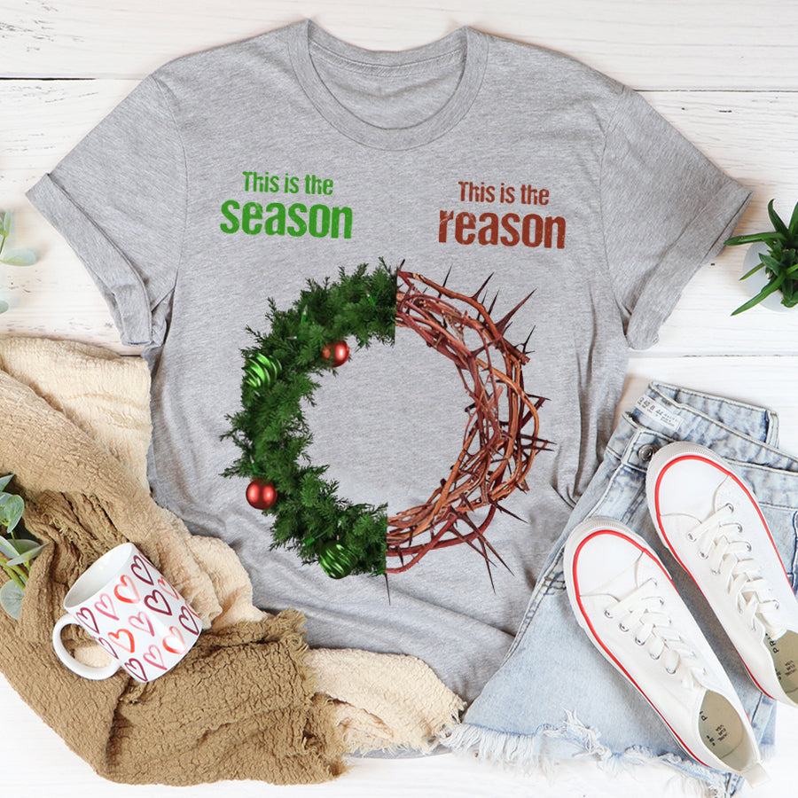 This is the season this is the reason Christmas t shirt, Christian Shirts, God Lover, Jesus Gift Unisex Cotton T Shirt