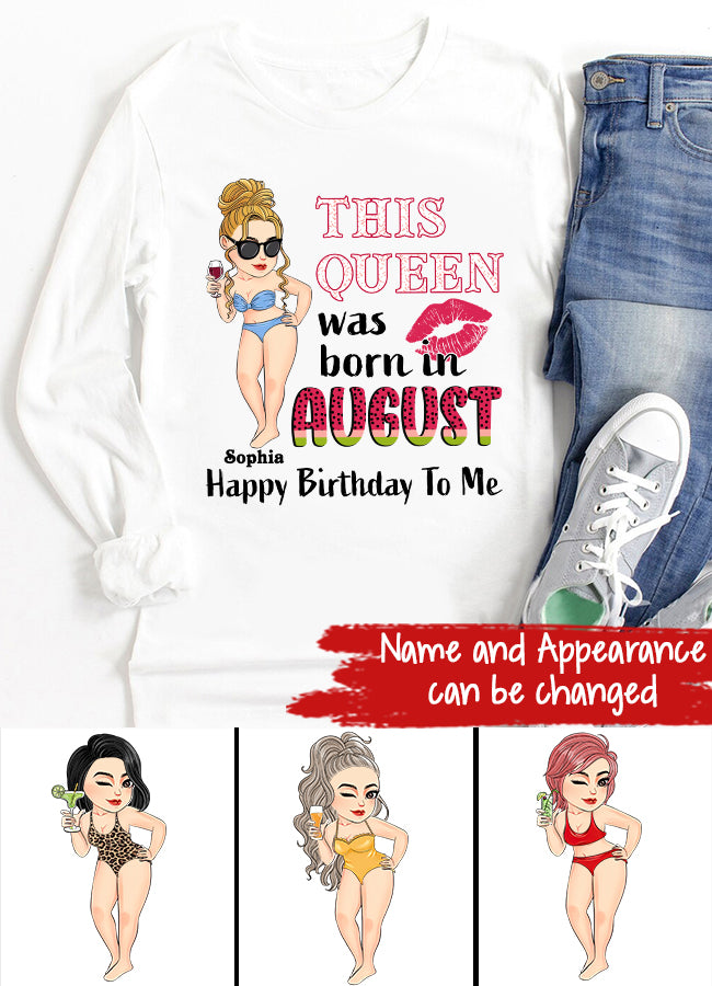 August Birthday Shirt, Custom Birthday Shirt, Queens Born In August, August Birthday Shirts For Woman, August Birthday Gifts, Beach Shirts For Women
