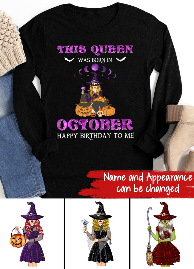 October Birthday Shirt, Custom Birthday Shirt, Queens Born In October, October Birthday Shirts For Woman, October Birthday Gifts, Halloween Gift
