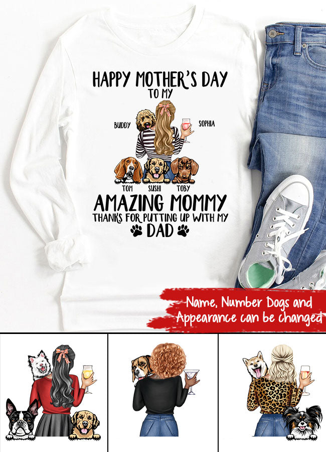 Custom Mothers Day Shirt, Happy Mother Day Shirt, Mother&#39;s Day T Shirt, Dog Mom Shirt, Dog Mom Gifts, Mother&#39;s Day Tee Shirts, Mother Day Gift