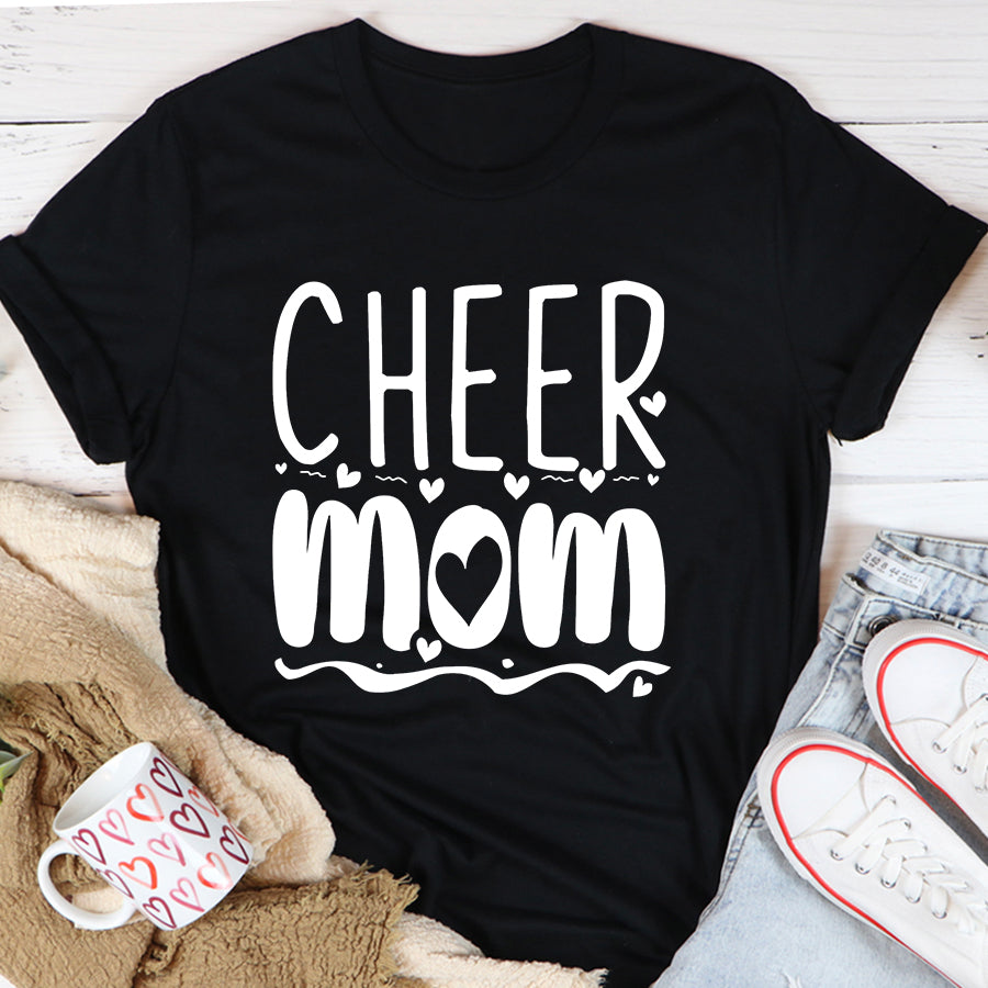 Cheer Mom Shirt Womens Funny Cheerleading Mom Cheer Mom T-Shirt Mothers Day Shirts for Women