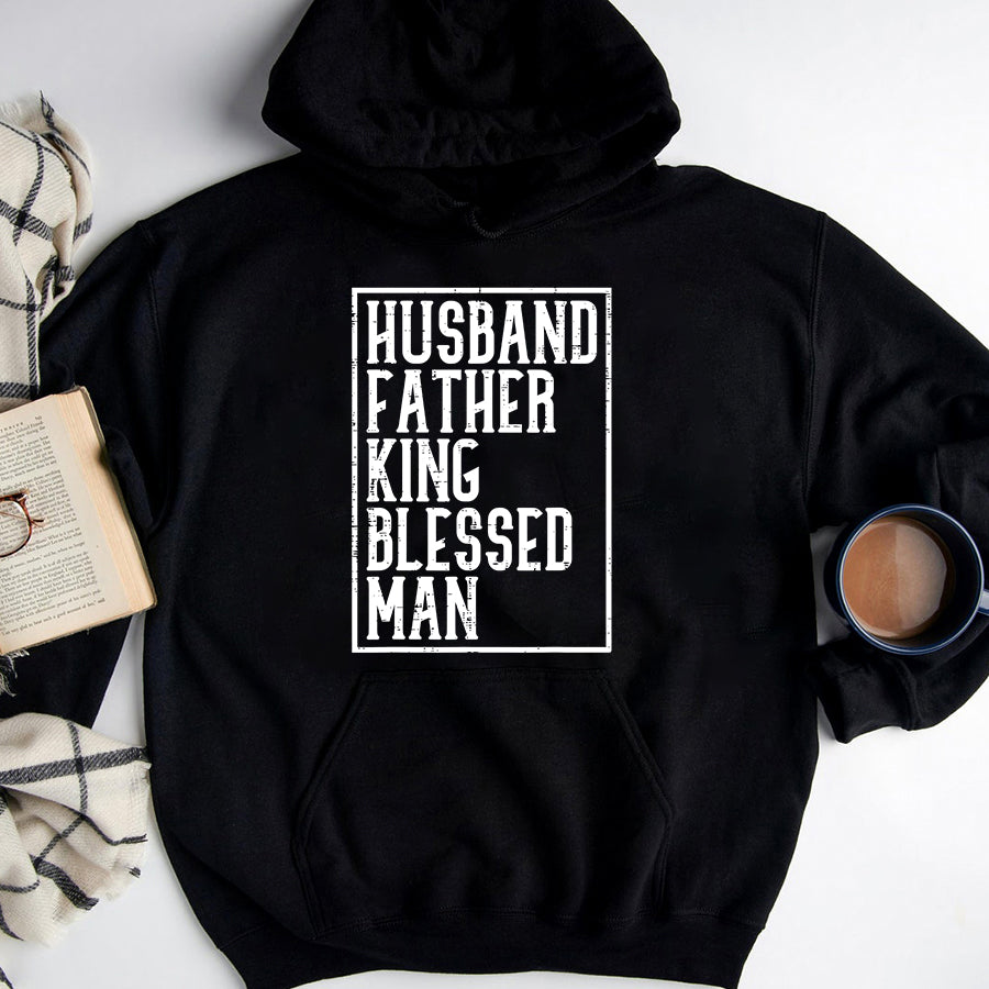 Father Day Shirt Funny Father Day Shirt Husband Father King Shirt Blessed Man Black Pride Dad Gift T-Shirt