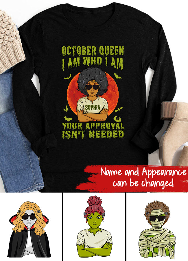 October Birthday Shirt, Custom Birthday Shirt, Queens are Born In October, October Birthday Shirts For Woman, October Birthday Gifts, Personalized Halloween, custom halloween shirts, personalized halloween gifts