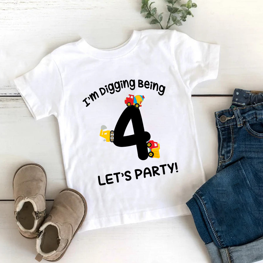 4th Birthday Shirt, Construction Birthday Shirt, Four Birthday Shirt, 4th Birthday T Shirt, Baby Shirt