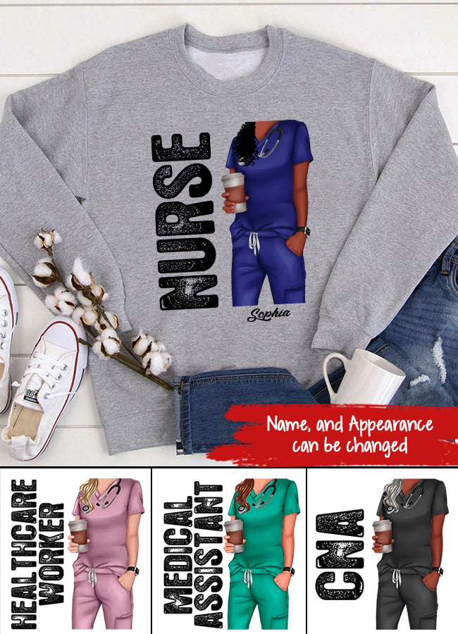 Nurse Life Nutrition Facts - Personalized T Shirt - Gift For Doctor &amp; Nurse - Glitter Leopard Design