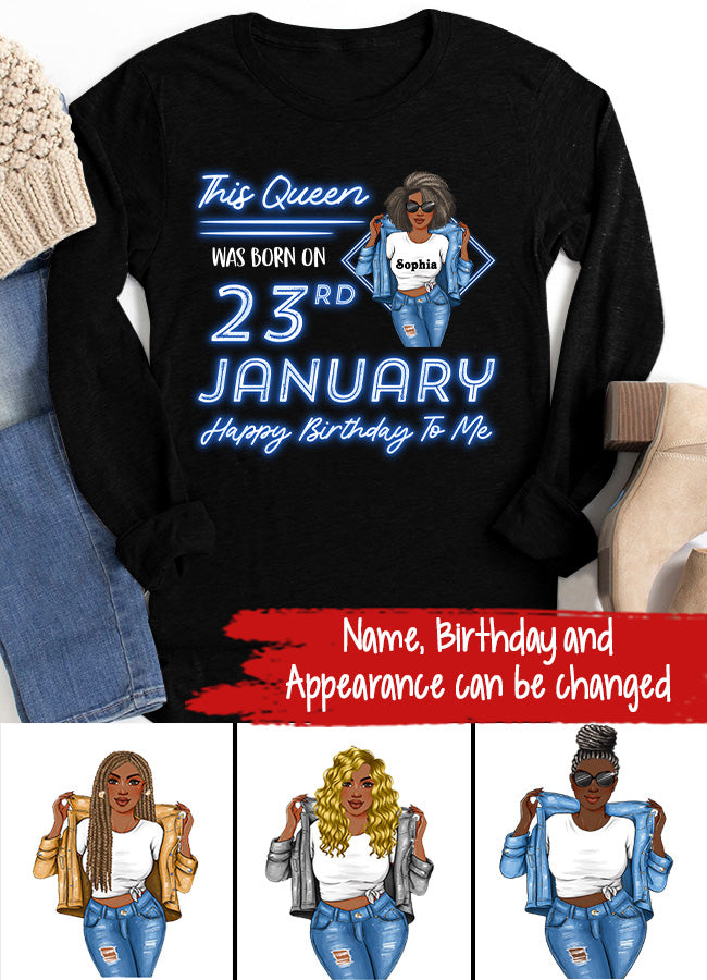 January Birthday Shirt, Custom Birthday Shirt, Queens Are Born In January, January Birthday Shirts For Woman, January Birthday Gifts