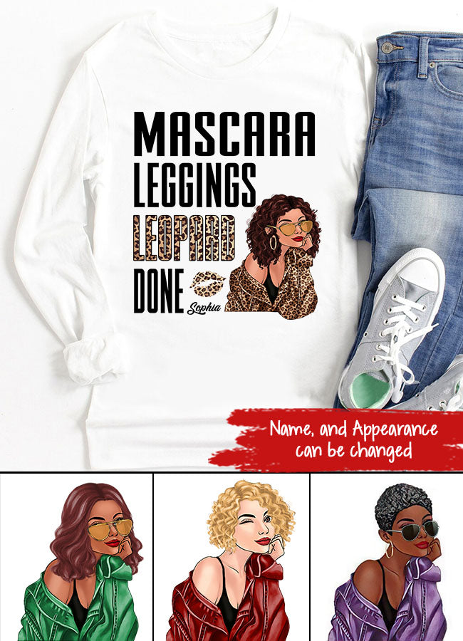 Custom Mothers Day Shirt, Mascara Leggings Leopard Done Mom Shirt, Mother&#39;s Day T Shirt, Mom Life Mother&#39;s Day Tee Shirts, Funny Mothers Day Shirts, Mother Day Gift