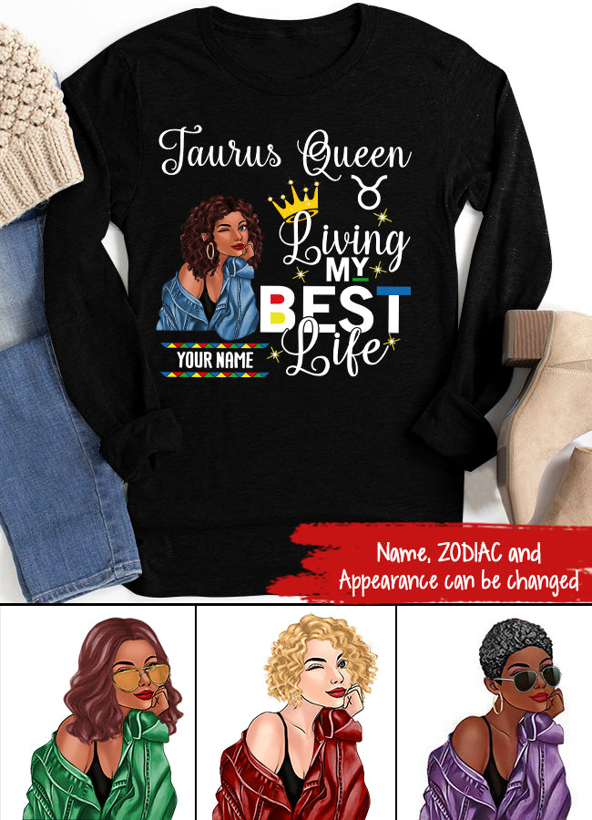 Personalized Zodiac Diva, Custom Birthday shirt, Birthday Queen T Shirt, Taurus t shirt for woman, Living my best life