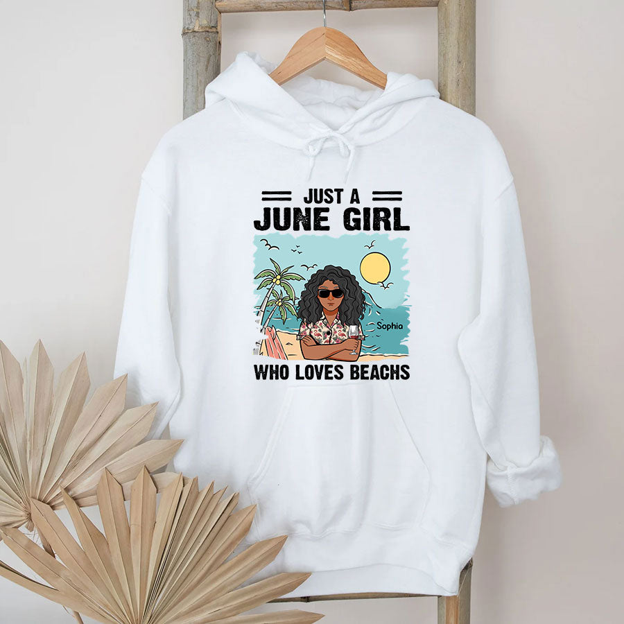 June Birthday Shirt, Custom Birthday Shirt, Queens Born In June,  June Birthday Shirts For Woman, Lover Beach