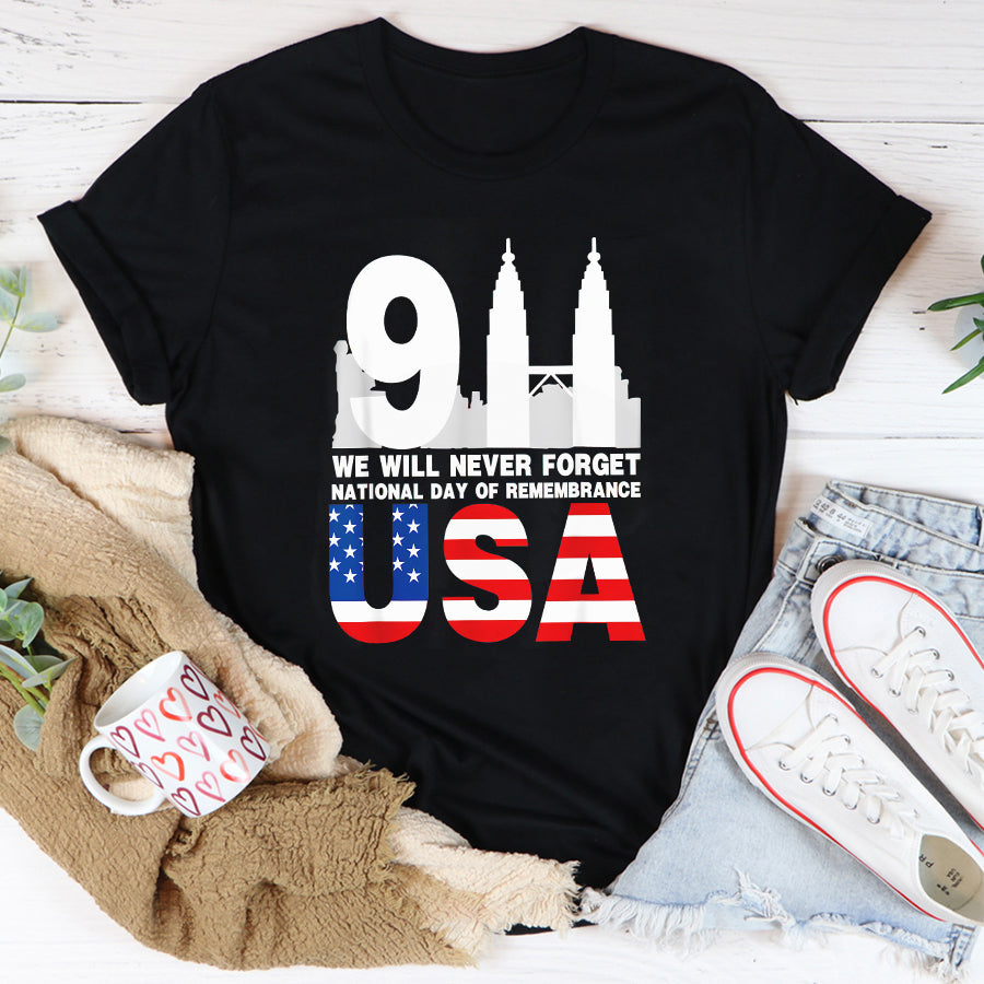 Patriot Day 2022 Shirt 911 Memorial Shirts We will never Forget,national day of remembrance patriot 911 T-Shirt