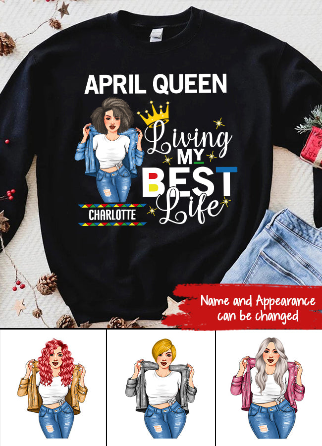 April Birthday Shirt, Custom Birthday Shirt, Queens Born In April, April Birthday Gifts, April shirts for Woman