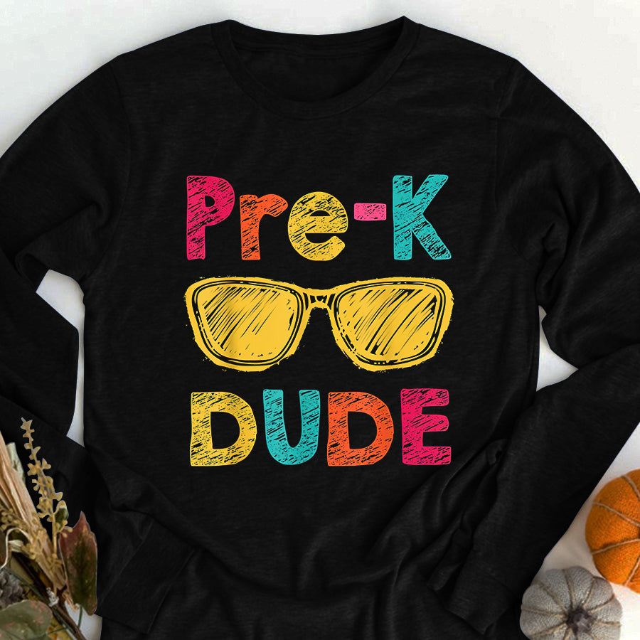 Happy First Day Shirts Pre-K Dude Back to School Shirt First Day of Preschool Gifts T-Shirt