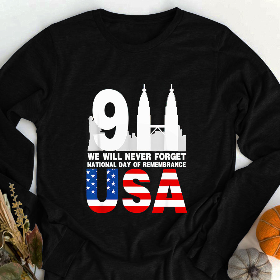 Patriot Day 2022 Shirt 911 Memorial Shirts We will never Forget,national day of remembrance patriot 911 T-Shirt