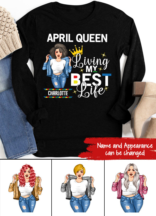 April Birthday Shirt, Custom Birthday Shirt, Queens Born In April, April Birthday Gifts, April shirts for Woman