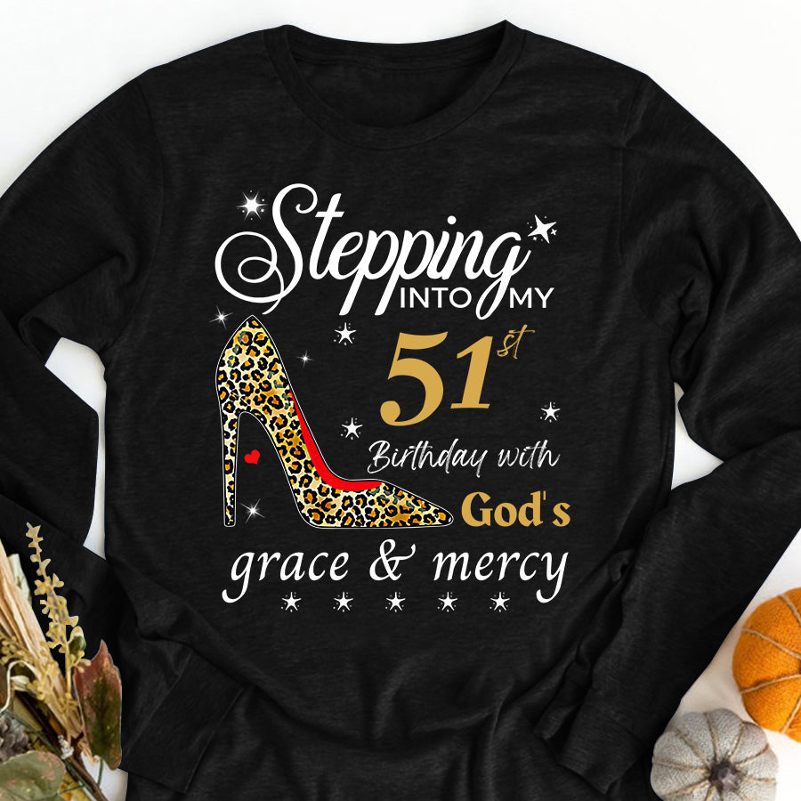 Stepping Into My 51st, Fabulous Since 1971 51st Birthday Unique T Shirt For Woman, Her Gifts For 51 Years Old , Turning 51 Birthday Cotton Shirt