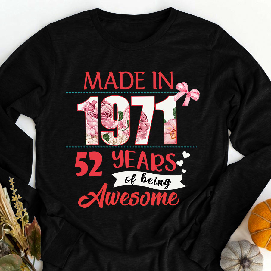 52nd birthday gifts ideas 52nd birthday shirt for her back in 1971 turning 52 shirts 52 birthday t shirts for woman