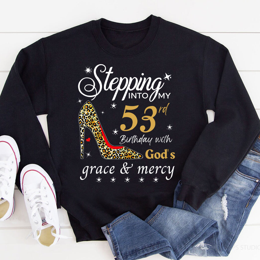 Stepping Into My 53rd, Fabulous Since 1969 53rd Birthday Unique T Shirt For Woman, Her Gifts For 53 Years Old , Turning 53 Birthday Cotton Shirt