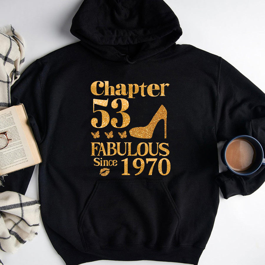 Chapter 53, Fabulous Since 1970 53rd Birthday Unique T Shirt For Woman, Her Gifts For 53 Years Old , Turning 53 Birthday Cotton Shirt