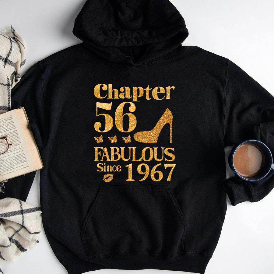 Chapter 56, Fabulous Since 1967 56th Birthday Unique T Shirt For Woman, Her Gifts For 56 Years Old , Turning 56 Birthday Cotton Shirt