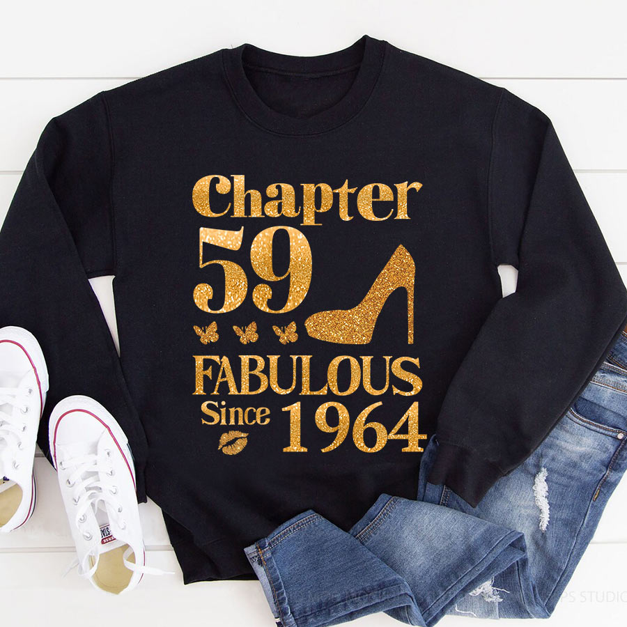 Chapter 59, Fabulous Since 1964 59th Birthday Unique T Shirt For Woman, Her Gifts For 59 Years Old , Turning 59 Birthday Cotton Shirt