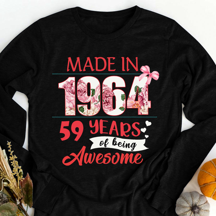 59th birthday gifts ideas 59th birthday shirt for her back in 1964 turning 59 shirts 59th birthday t shirts for woman