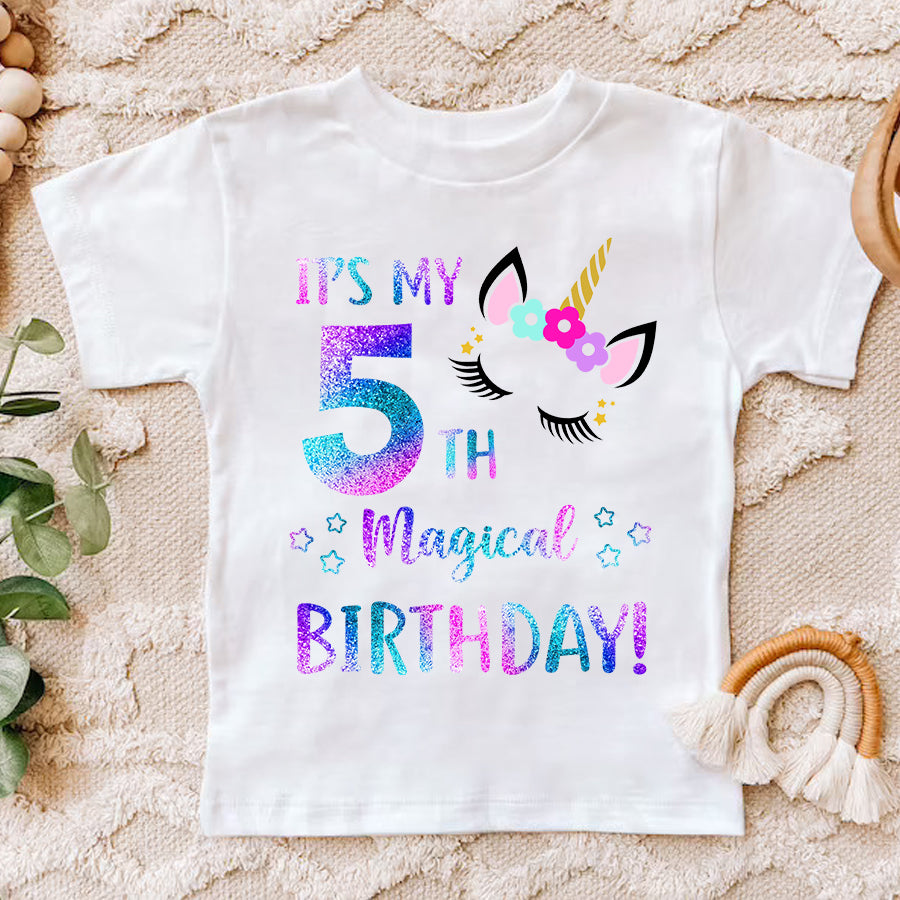 5th Birthday Shirt, Girl, Unicorn 5th Birthday Shirt, 5 Birthday Shirt, Cute Birthday Shirt Ideas, Best T Shirts 2021, Baby Shirt