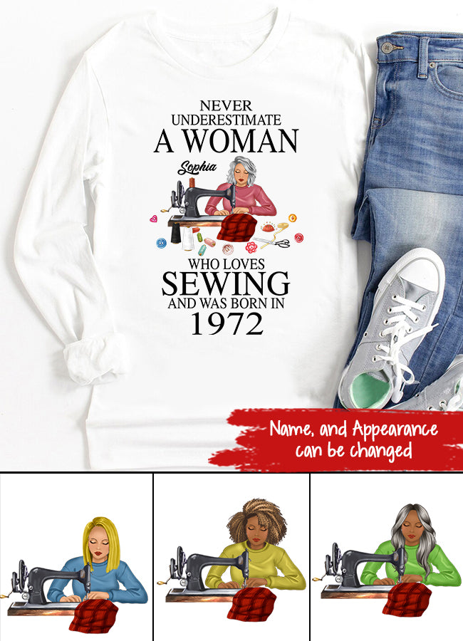 50th Birthday Shirts, Custom Birthday Shirts, Turning 50 Shirt, Gifts For Women Turning 50, 50 And Fabulous Shirt, 1973 Shirt, 50th Birthday Shirts For Her, Sewing Lover Cotton Shirt For Women