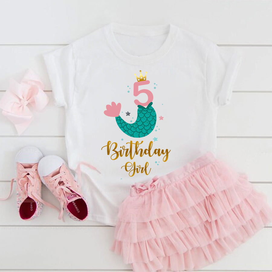 5th Birthday Shirt, Girl, Mermaid 5th Birthday Shirt, 5 Birthday Shirt, Cute Birthday Shirt Ideas, Best T Shirts 2021, Baby Shirt