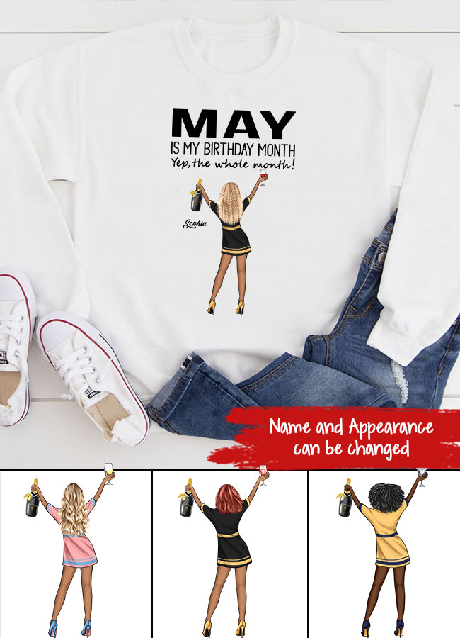 May Birthday Shirt, Custom Birthday Shirt, Queens Born In May, May Birthday Gifts, May Shirts For Woman, May Is My Birthday Month, Yep The Whole Month