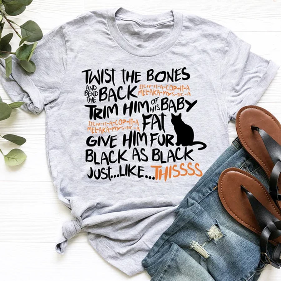 Black Cat Halloween shirts, Funny Halloween Shirt, Skeleton Hands Shirt, Pumpkin Lover gift for women, Halloween Gift