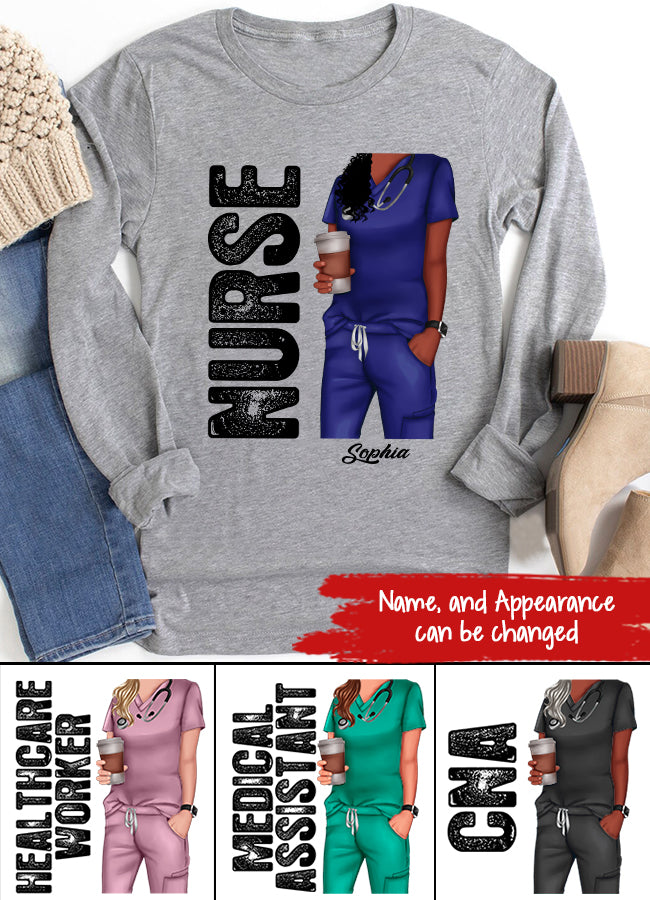 Nurse Life Nutrition Facts - Personalized T Shirt - Gift For Doctor &amp; Nurse - Glitter Leopard Design