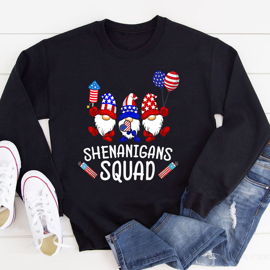 Independence Day Shirt Shenanigans Squad 4th Of July Gnomes USA Independence Day T-Shirt