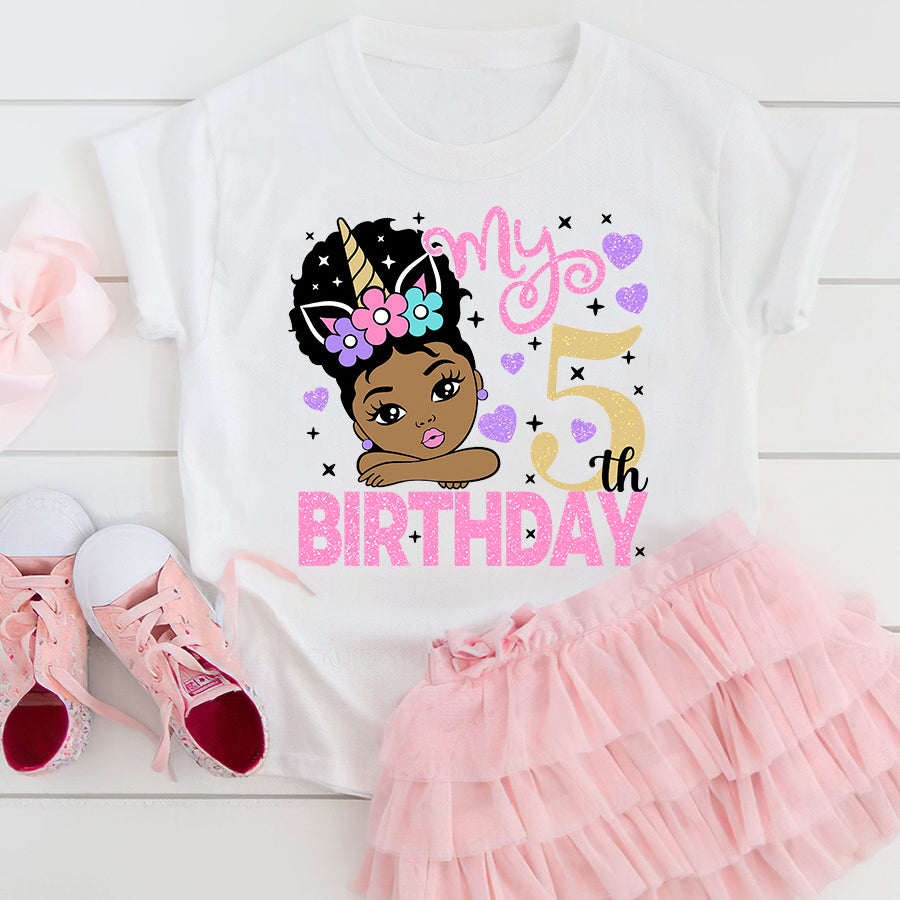 Girls 5th 2024 birthday shirt