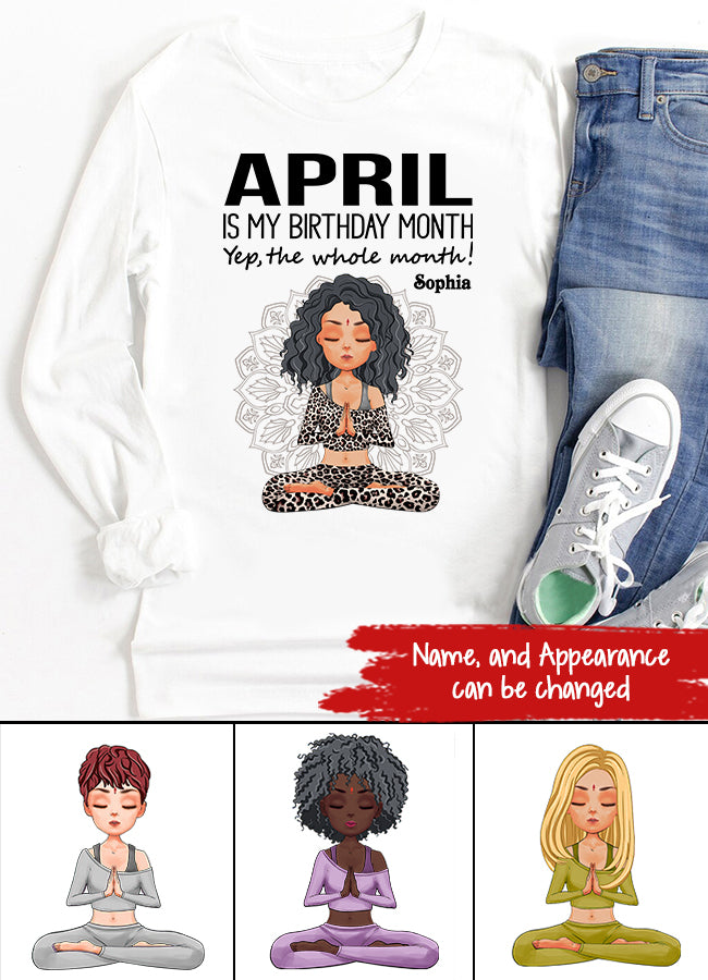 April Birthday Shirt, Custom Birthday Shirt, Queens Born In April, April Birthday Gifts, April Queen shirt, April Birthday Shirts For Woman, Her Birthday Gifts For April, Yoga T Shirt, Gift For Yoga Lover