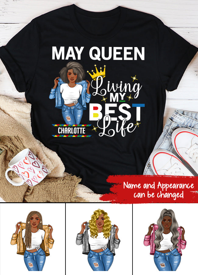 May Birthday Shirt, Custom Birthday Shirt, Queens Born In  May, May Birthday Gifts,  May Birthday Gifts
