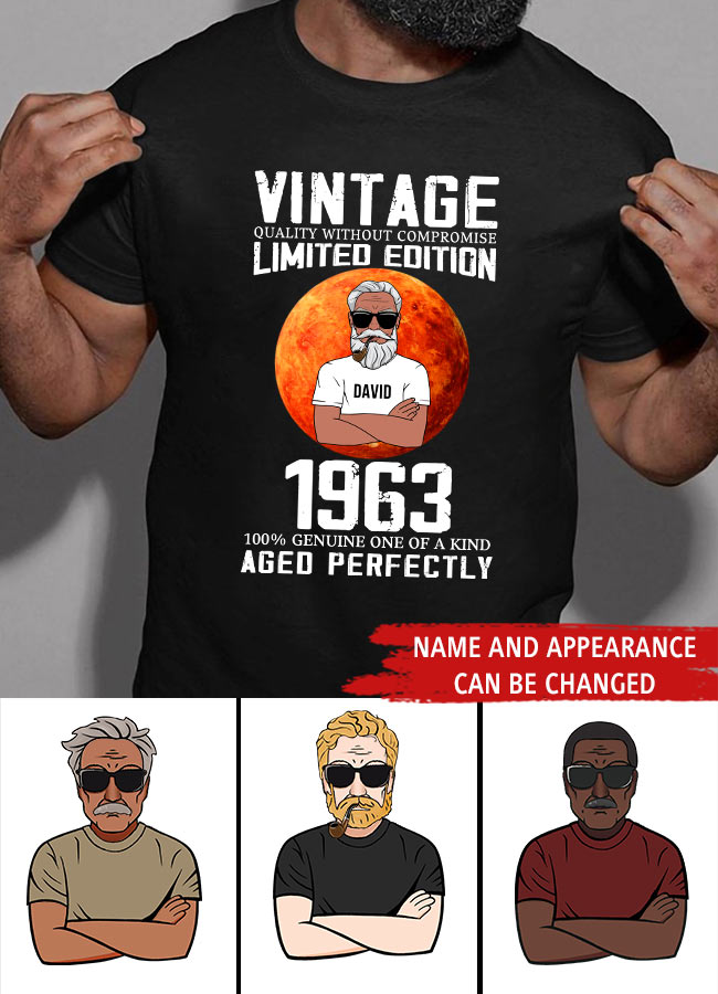 Personalized Birthday T Shirt, Chapter 60, Fabulous Since 1963 60th Birthday Unique T Shirt For Man, Vintage Quality without compromise Limited edition 1963 100% genuine of a kind aged perfectly