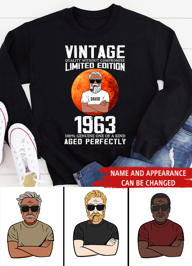 Personalized Birthday T Shirt, Chapter 60, Fabulous Since 1963 60th Birthday Unique T Shirt For Man, Vintage Quality without compromise Limited edition 1963 100% genuine of a kind aged perfectly